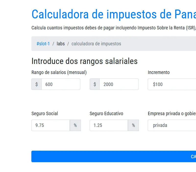 Calculadora de Impuestos